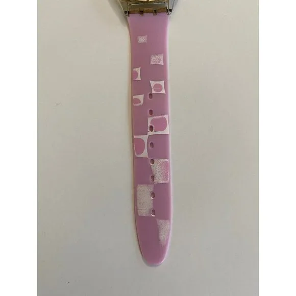 Swatch Watch Marble Time Pink Slim Skin Classic SKF315 Vintage 2002 Works well! - Picture 11 of 14